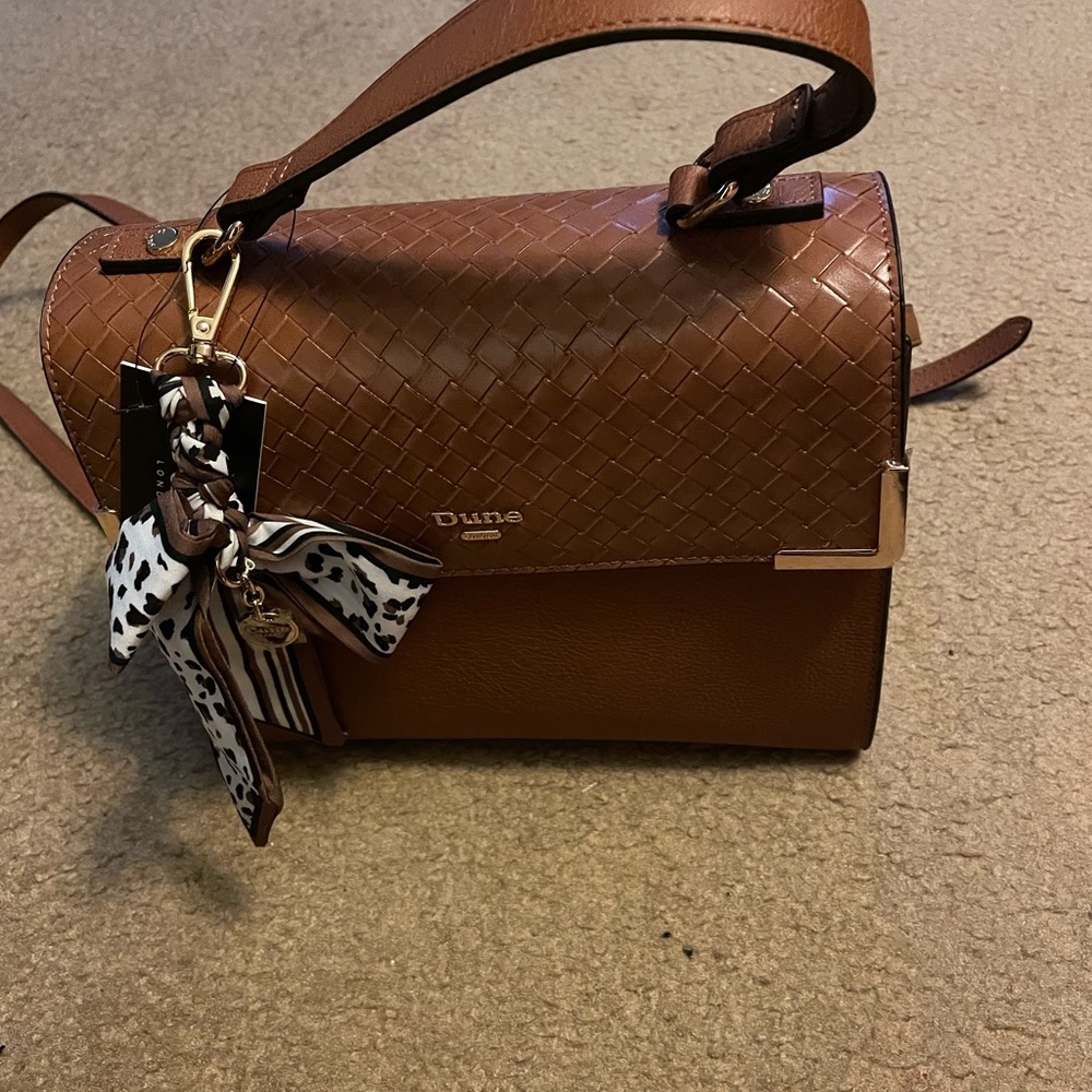 Dune London brown purse, can be worn several ways including crossbody.